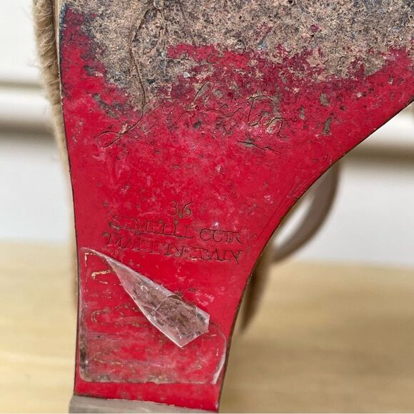 Authentic Christian Louboutin Patent Leather Gladiator Platform Sandals Size 6 - Picture 8 of 8